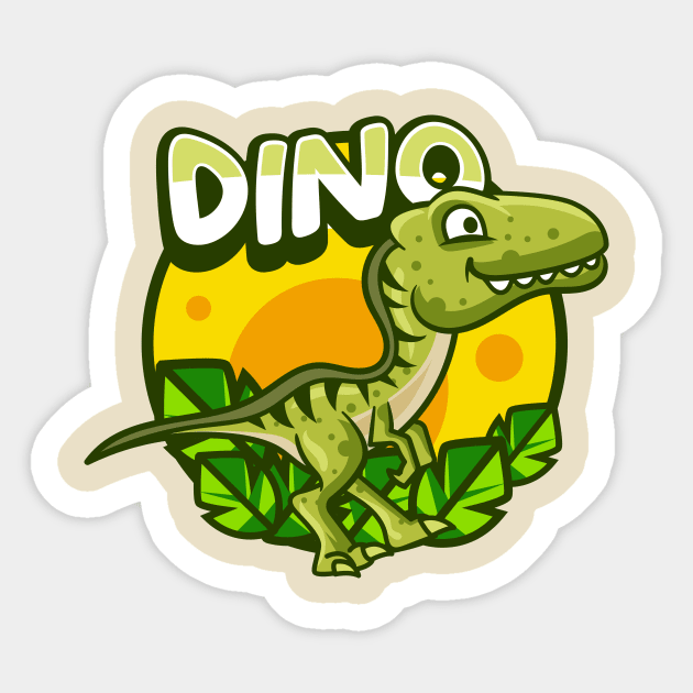 Cute Green Dino Sticker by Harrisaputra